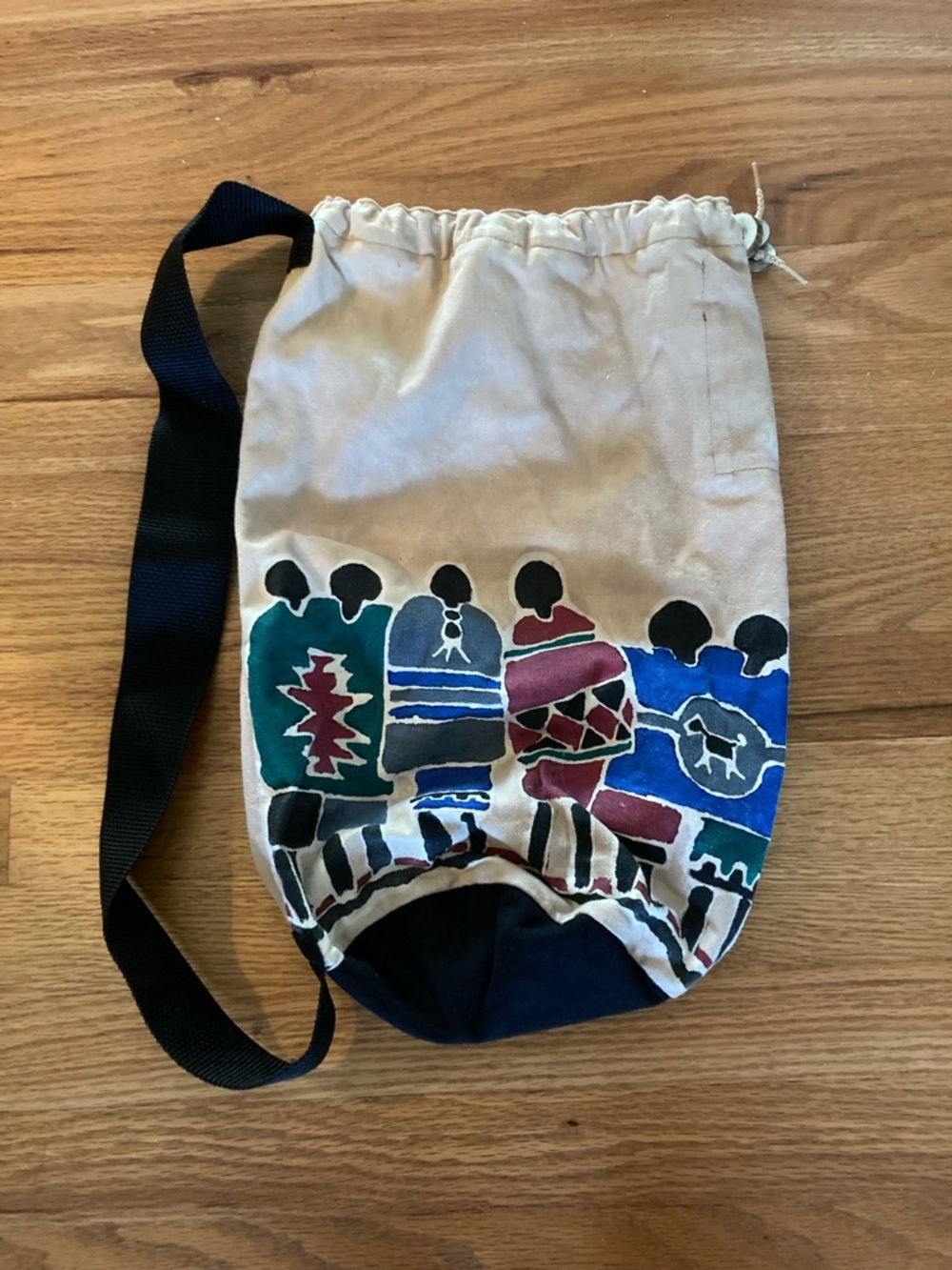 New hand painted canvas sling thick strap, 17 inches by 12 inches